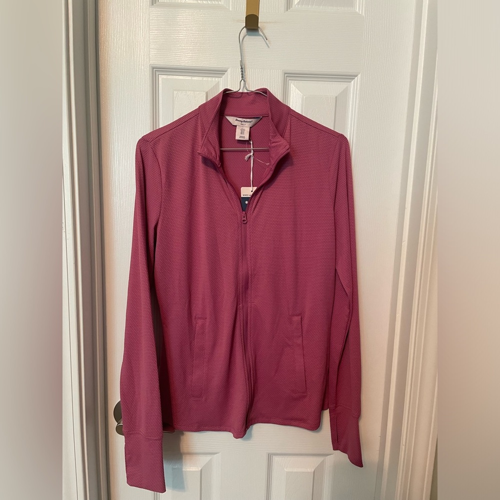 Tommy Bahamas Golf Jacket UPF 50 Quick Dry Zip Up Activewear Magenta - Picture 1 of 6